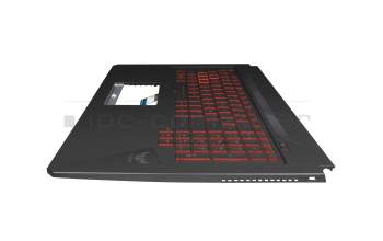 V170762EE1 FR original Sunrex keyboard incl. topcase FR (french) black/red/black with backlight