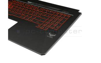 V170762EE1 original Sunrex keyboard incl. topcase DE (german) black/red/black with backlight