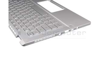 V192426IE1 original Sunrex keyboard incl. topcase DE (german) silver/silver with backlight
