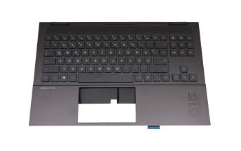 V193446CS1 GR Sunrex keyboard incl. topcase DE (german) black/black with backlight (Mica Silver Aluminium)