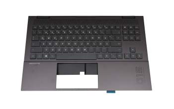 V193446CS1 GR original Sunrex keyboard incl. topcase DE (german) black/black with backlight (Mica Silver Aluminium)