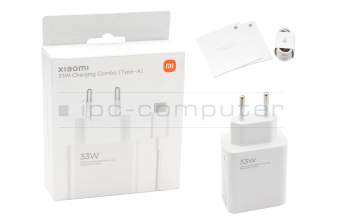 Xiaomi Redmi 9 Prime original USB-C AC-adapter 33.0 Watt EU Wallplug white (Charging Combo Type-A)