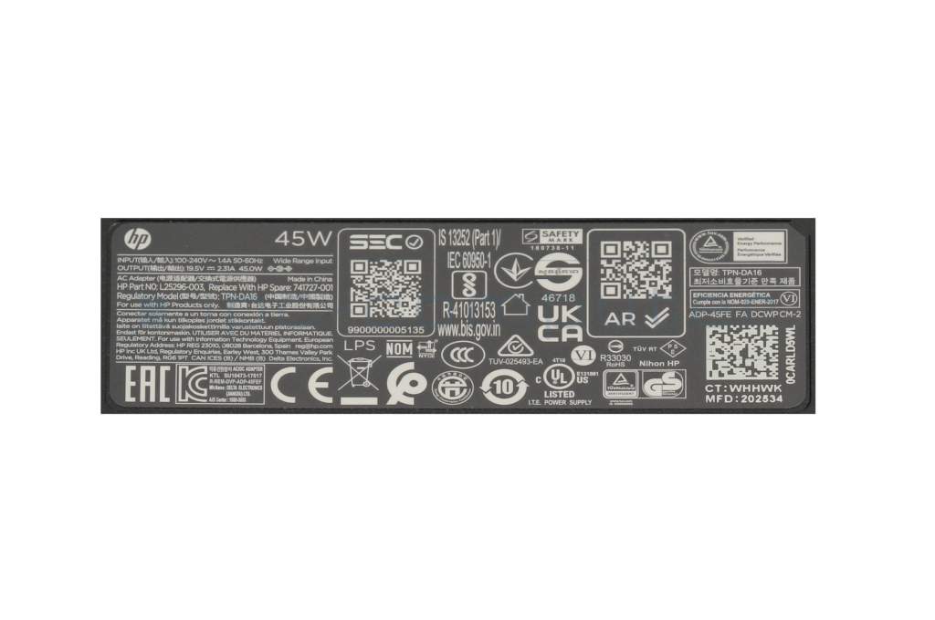 HP 14-ep0000 original ac-adapter 45.0 Watt - sparepartworld.com