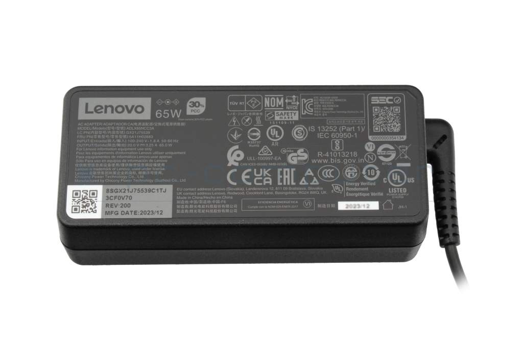 Cargador USB-C 65 vatios normal original para Lenovo IdeaPad 5