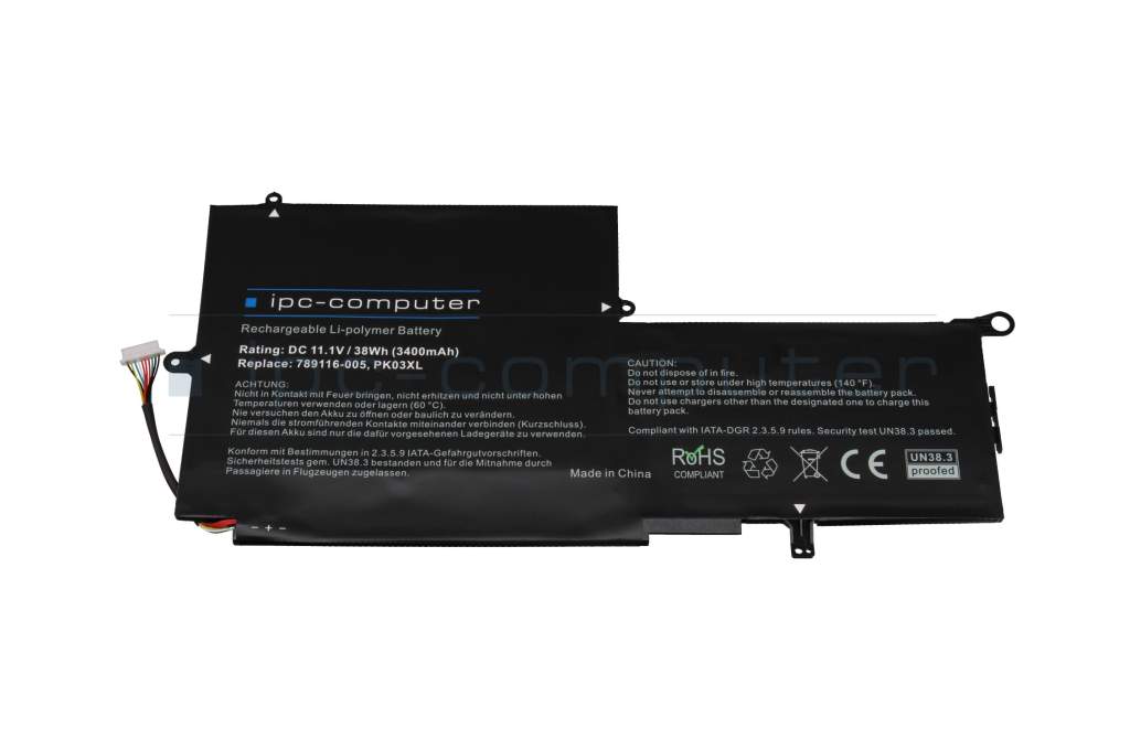 IPC-Computer battery 38Wh suitable for HP Spectre x360 13t-4100