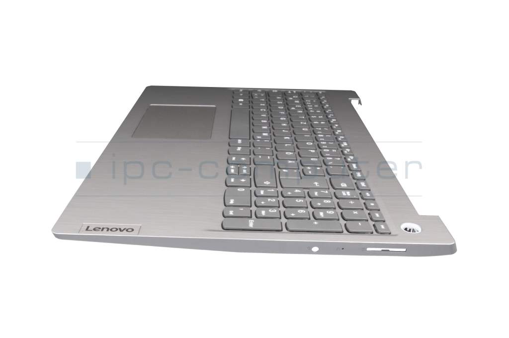 Keyboard topcase DE (german) grey/silver Fingerprint original  suitable for Lenovo IdeaPad 3-15IIL05 (81WE)