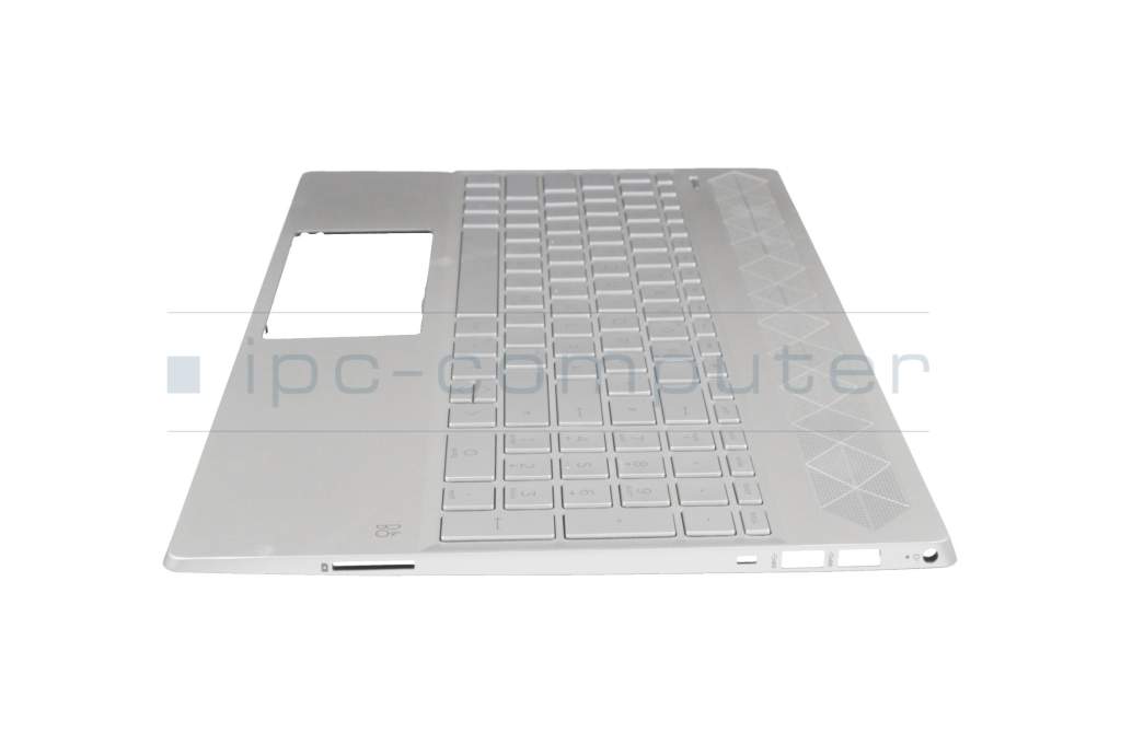 Keyboard incl. topcase DE (german) silver/silver with backlight (UMA graphics) original suitable for HP Pavilion 15-cs0000