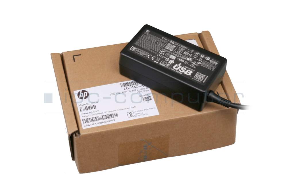 Chargeur 65 watts normal avec adaptateur original pour HP Chromebook 11 G3  