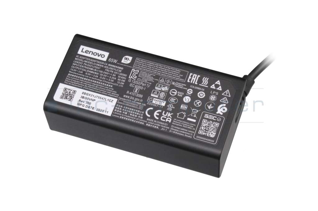 Chargeur 65 watts original pour Lenovo IdeaPad 3-15IML05 (81WR/81WB) 