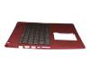 0KN1-232GE22 original Pega keyboard incl. topcase DE (german) black/red with backlight