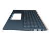 0KN1-9D2GE16 original Pegatron keyboard incl. topcase DE (german) blue/blue with backlight