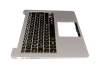 0KNB0-2601GE00 original Wistron keyboard incl. topcase DE (german) black/silver with backlight