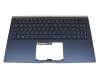 0KNB0-563AGE00 original Asus keyboard incl. topcase DE (german) blue/blue with backlight