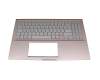 0KNB0-563KGE00 original Asus keyboard incl. topcase DE (german) silver/pink with backlight