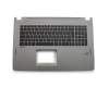 0KNB0-6615GE00 original Wistron keyboard incl. topcase DE (german) black/grey with backlight