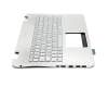 0KNB0-662BFR00 original Asus keyboard incl. topcase FR (french) silver/silver with backlight