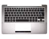 Keyboard incl. topcase DE (german) black/silver original suitable for Asus VivoBook S200E-CT182H