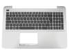 Keyboard incl. topcase DE (german) black/silver original suitable for Asus R511LD