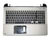 Keyboard incl. topcase DE (german) black/silver original suitable for Toshiba Satellite L50D-B