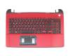 Keyboard incl. topcase DE (german) black/red original suitable for Toshiba Satellite L50-B-125