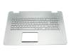Keyboard incl. topcase DE (german) silver/silver with backlight original suitable for Asus N751JK