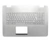Keyboard incl. topcase FR (french) silver/silver with backlight original suitable for Asus N751JX