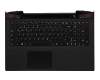 Keyboard incl. topcase DE (german) black/black with backlight original suitable for Lenovo Y50-70