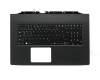 Keyboard incl. topcase DE (german) black/black with backlight original suitable for Acer Aspire V 17 Nitro (VN7-792G)