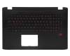Keyboard incl. topcase DE (german) black/black with backlight original suitable for Asus ROG GL752VW
