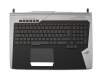 Keyboard incl. topcase DE (german) black/silver with backlight original suitable for Asus ROG G752VM