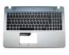 Keyboard incl. topcase DE (german) black/silver original suitable for Asus VivoBook Max A541NA