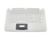 Keyboard incl. topcase DE (german) white/silver original suitable for HP Pavilion 17-f000