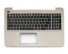 Keyboard incl. topcase US (english) black/champagne original suitable for Asus X555LD
