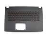 Keyboard incl. topcase DE (german) black/black with backlight red original suitable for Asus ROG Strix GL753VD