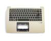 13N1-09A0701 original Acer keyboard incl. topcase DE (german) black/gold with backlight