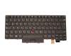 Keyboard black/black with backlight and mouse-stick original suitable for Lenovo ThinkPad A475 (20KL/20KM)