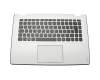 Keyboard incl. topcase DE (german) black/white with backlight original suitable for Lenovo Yoga 700-14ISK (80QD006TGE)