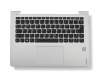 Keyboard incl. topcase DE (german) black/silver with backlight original suitable for Lenovo IdeaPad 710S-13IKB Plus (80W3)