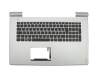 Keyboard incl. topcase DE (german) black/silver with backlight original suitable for Lenovo IdeaPad 700-17ISK (80RV0030GE)