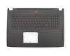 Keyboard incl. topcase DE (german) black/black with backlight original suitable for Asus ROG Strix GL702ZC-GC104T