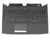 Keyboard incl. topcase DE (german) black/black with backlight original suitable for Acer Predator 17 X (GX-791)
