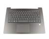 Keyboard incl. topcase DE (german) grey/grey for fingerprint scanner original suitable for Lenovo V130-14IGM (81HM)