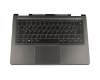 Keyboard incl. topcase DE (german) black/grey with backlight original suitable for Lenovo Yoga 710-14IKB (80V4004JGE)