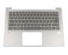 5CB0N79734 original Lenovo keyboard incl. topcase DE (german) grey/silver with backlight