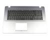 Keyboard incl. topcase DE (german) black/silver original suitable for Asus VivoBook F705UA
