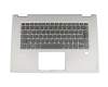 Keyboard incl. topcase grey/silver with backlight original suitable for Lenovo Yoga 720-15IKB (80X70043GE)