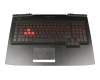 Keyboard incl. topcase DE (german) black/black with backlight 230W original suitable for HP Omen 17-an015ng (1VA82EA)