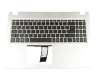 PK132CE1A11 original Acer keyboard incl. topcase DE (german) black/silver with backlight