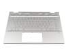 Keyboard incl. topcase DE (german) silver/silver with backlight original suitable for HP Pavilion x360 14-cd0000