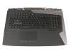 13N1-7AA0301 original Asus keyboard incl. topcase DE (german) black/black with backlight - without speakers -